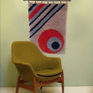 Midcentury Modern tapestry wall art, Retro